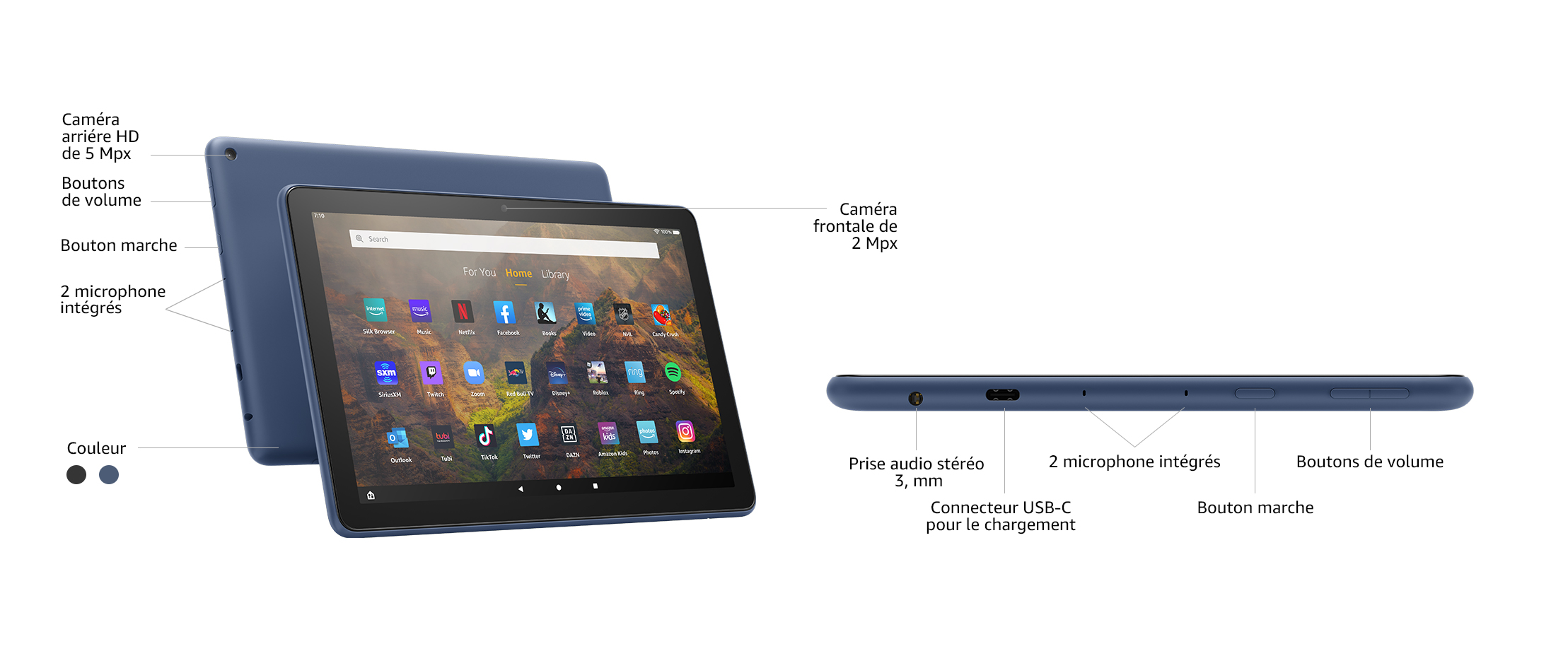 NOUVELLE tablette  Kindle Fire HD 10 10e génération 32G Alexa  noire/blan